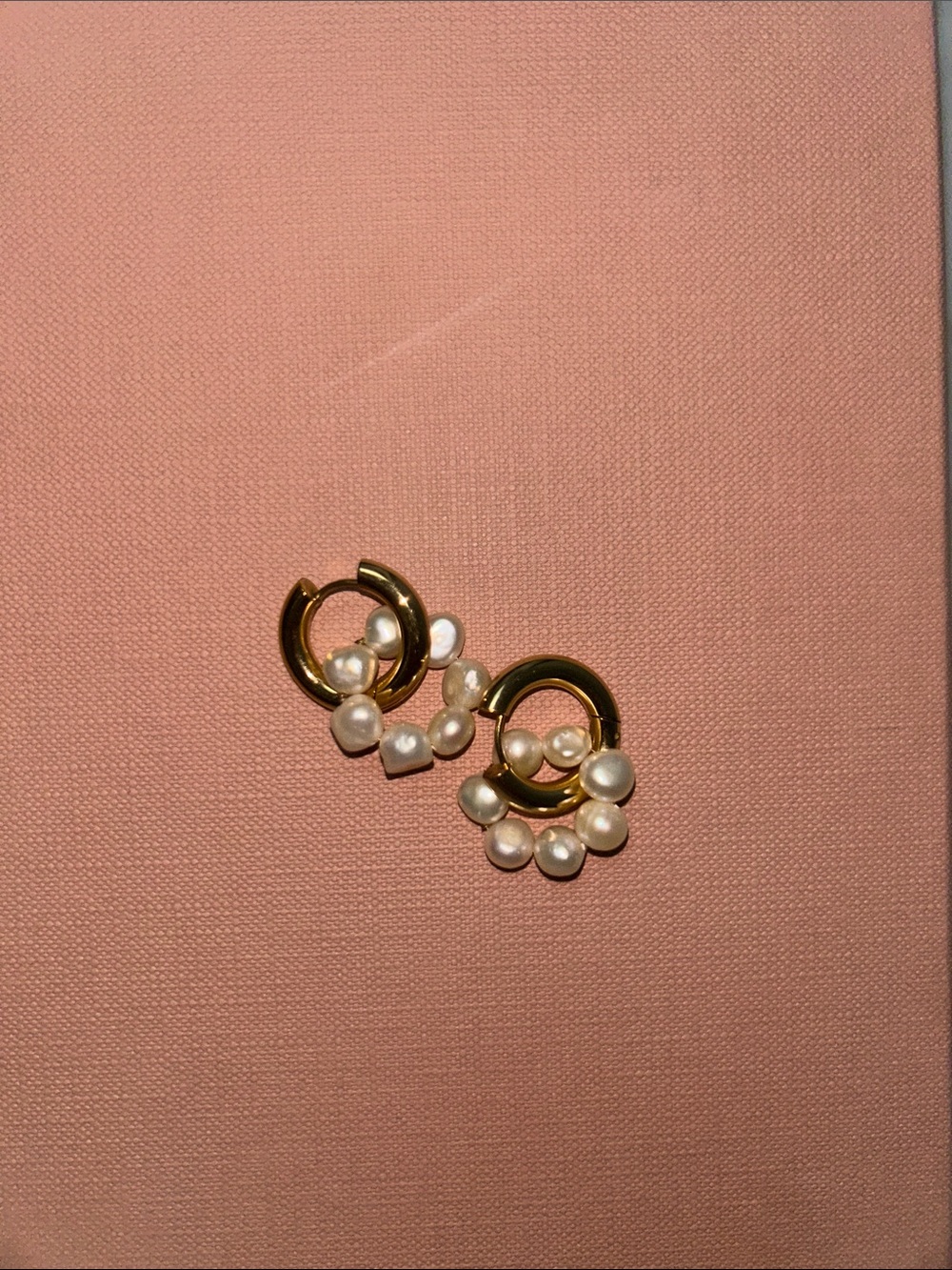 Gold Pearl Hoop Earrings - Women Jewelry